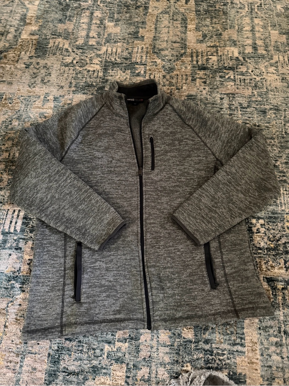 Swiss Tech Heathered Grey Lightweight Full-Zip Jacket XL